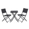 Gardeon Outdoor Bistro Set Folding Table 2 Chairs Steel Black