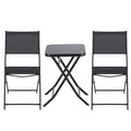 Gardeon Outdoor Bistro Set Folding Table 2 Chairs Steel Black