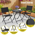 Gardeon Outdoor Bistro Set Folding Table 2 Chairs Steel Black