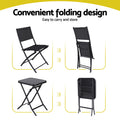 Gardeon Outdoor Bistro Set Folding Table 2 Chairs Steel Black
