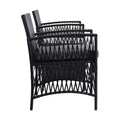 Gardeon 3PC Outdoor Bistro Set Wicker Dining Chairs Table Black