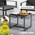 Gardeon 3PC Outdoor Bistro Set Wicker Dining Chairs Table Black