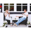 Gardeon 3PC Outdoor Bistro Set Wicker Patio Furniture Black