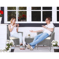 Gardeon 3PC Outdoor Bistro Set Wicker Patio Furniture Grey Cushion