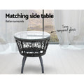 Gardeon 3PC Bistro Set Outdoor Furniture Rattan Table Chairs Black