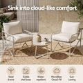 Gardeon Outdoor Bistro Set 3 Piece Patio Furniture Conversation Table and Chairs Khaki
