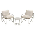 Gardeon Outdoor Bistro Set 3 Piece Patio Furniture Conversation Table and Chairs Khaki