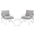 Gardeon Outdoor Bistro Set 3 Piece Patio Furniture Conversation Table and Chairs Grey