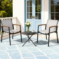 Gardeon 3PC Outdoor Bistro Set Steel Table Chairs Patio Dining Textilene