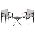 Gardeon 3PC Outdoor Bistro Set Steel Table Chairs Patio Dining Textilene