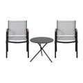 Gardeon 3PC Outdoor Bistro Set Steel Table Chairs Patio Dining Textilene