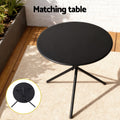 Gardeon 3PC Outdoor Bistro Set Steel Table Chairs Patio Dining Textilene