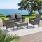Gardeon 4-Piece Outdoor Sofa Set Rattan Furniture with Two Pillows Grey