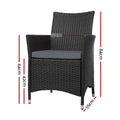 Gardeon Wicker Outdoor Dining Chairs 2PC Patio Garden Cushion