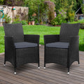 Gardeon Wicker Outdoor Dining Chairs 2PC Patio Garden Cushion