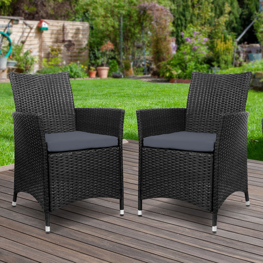 Gardeon Outdoor Dining Chairs Patio Furniture Wicker Chair Garden Idris 2PC
