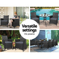 Gardeon Wicker Outdoor Dining Chairs 2PC Patio Garden Cushion