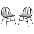 Gardeon 2x Outdoor Chairs Dining Chair Lounge Wicker Patio Furniture Black