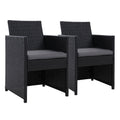 Gardeon 2PC Wicker Outdoor Dining Chairs Garden Patio Cushion