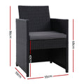 Gardeon 2PC Wicker Outdoor Dining Chairs Garden Patio Cushion