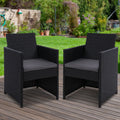 Gardeon 2PC Wicker Outdoor Dining Chairs Garden Patio Cushion
