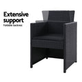 Gardeon 2PC Wicker Outdoor Dining Chairs Garden Patio Cushion