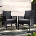 Gardeon 2PC Wicker Outdoor Dining Chairs Patio Lounge Furniture