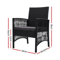Gardeon 2PC Wicker Outdoor Dining Chairs Patio Lounge Furniture