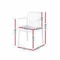 Gardeon 4PC Outdoor Dining Chairs Patio Furniture PP Stackable Chair Garden White