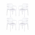 Gardeon 4PC Outdoor Dining Chairs Patio Furniture PP Stackable Chair Garden White