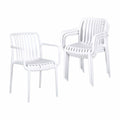 Gardeon 4PC Outdoor Dining Chairs Patio Furniture PP Stackable Chair Garden White