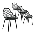 Gardeon 4PC Outdoor Dining Chairs Black PP Lounge Patio Furniture