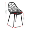 Gardeon 4PC Outdoor Dining Chairs Black PP Lounge Patio Furniture