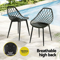 Gardeon 4PC Outdoor Dining Chairs Black PP Lounge Patio Furniture
