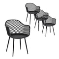 Gardeon 4PC Outdoor Dining Chairs Black Patio Garden Lounge Furniture
