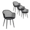 Gardeon 4PC Outdoor Dining Chairs Black Patio Garden Lounge Furniture