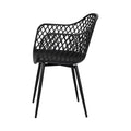 Gardeon 4PC Outdoor Dining Chairs Black Patio Garden Lounge Furniture