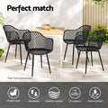 Gardeon 4PC Outdoor Dining Chairs Black Patio Garden Lounge Furniture