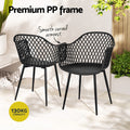 Gardeon 4PC Outdoor Dining Chairs Black Patio Garden Lounge Furniture