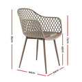 Gardeon 4PC Outdoor Dining Chairs PP Lounge Patio Furniture Garden