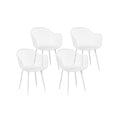 Gardeon 4PC Outdoor Dining Chairs White PP Lounge Patio Garden