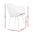 Gardeon 4PC Outdoor Dining Chairs White PP Lounge Patio Garden