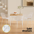 Gardeon 4PC Outdoor Dining Chairs White PP Lounge Patio Garden