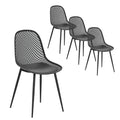 Gardeon 4PC Outdoor Dining Chairs Black PP Lounge Patio