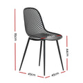 Gardeon 4PC Outdoor Dining Chairs Black PP Lounge Patio
