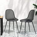 Gardeon 4PC Outdoor Dining Chairs Black PP Lounge Patio