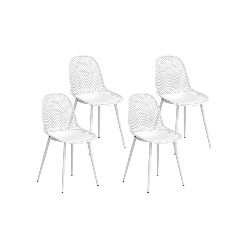 Gardeon 4PC Outdoor Dining Chairs White PP Lounge Patio Furniture