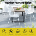 Gardeon 4PC Outdoor Dining Chairs White PP Lounge Patio Furniture