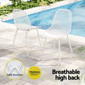 Gardeon 4PC Outdoor Dining Chairs White PP Lounge Patio Furniture