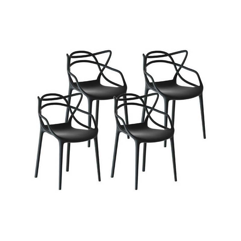 Gardeon 4PC Outdoor Dining Chairs Stackable Patio Furniture PP